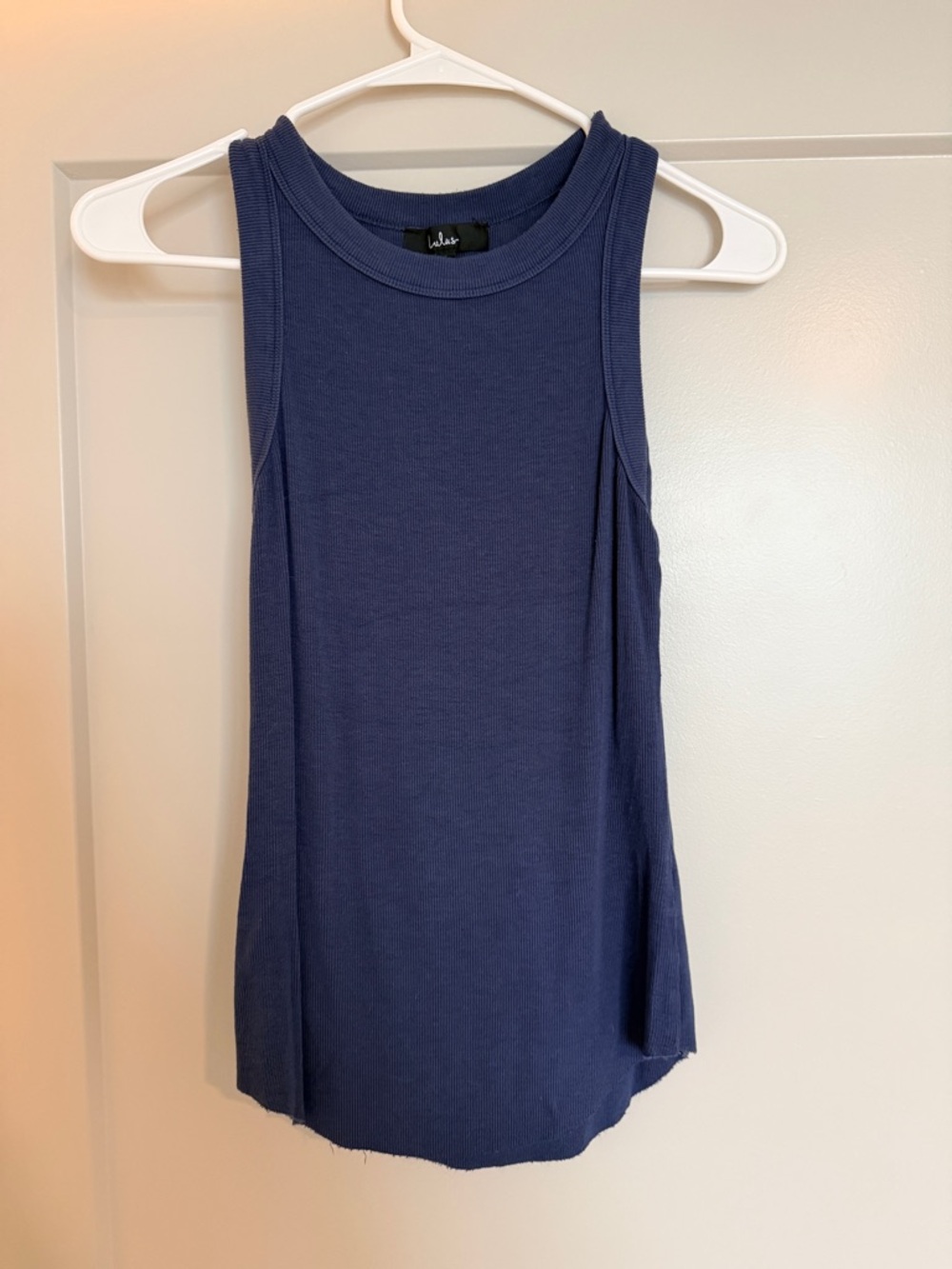 Lulus Daily Direction Dark Blue Ribbed Tank Top - Size L